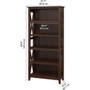 Bush Furniture Tall 5 Shelf Bookcase Bing Cherry Finish