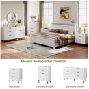 White Fluted Contemporary Dresser With Stainless Legs
