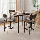 Counter Height Industrial Dining Table Set 36x36 Bar Stools