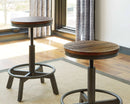 Torjin 24 Inch Adjustable Height Brown Barstools Set