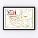 Vintage map of Honan (Henan), China 1665