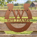 Custom Metal Wall Art - Personalized Horseshoe Sign