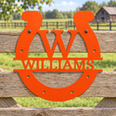 Custom Metal Wall Art - Personalized Horseshoe Sign