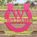 Custom Metal Wall Art - Personalized Horseshoe Sign