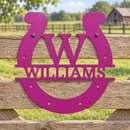Custom Metal Wall Art - Personalized Horseshoe Sign