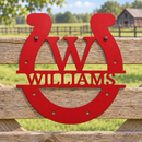 Custom Metal Wall Art - Personalized Horseshoe Sign