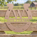 Custom Metal Wall Art - Personalized Horseshoe Sign