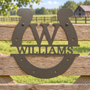 Custom Metal Wall Art - Personalized Horseshoe Sign