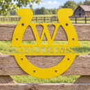 Custom Metal Wall Art - Personalized Horseshoe Sign
