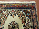2' 7" X 4' Vintage Handmade Indian Medallion Wool Floral Beige Rug