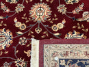 Sino Persian Rug 9x11, Burgundy and Navy Blue, Fine 200 KPSI, Floral Allover