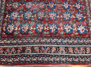 Antique Persian Bijar Rug 9x12 - Allover Motif, Red & Blue