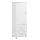 Tall Bathroom Storage Cabinet, Freestanding Storage Cabinet with Two Drawers and Adjustable Shelf, MDF Board with Painted Finish, White (Old Sku:WF312728AAK)
