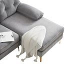 82.6' Modern Sectional Sofas Couches Velvet L Shaped Couches for Living Room, Bedroom(Old SKU:SG000980AAE), Light Grey