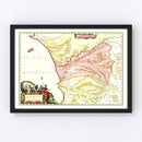 Vintage Map of Congo 1665