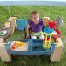 Outdoor Patio Playset With 60Inch Canopy Playhouse