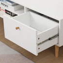 Elegant and Functional 2 Drawer TV Cabinet with Solid Wood Legs - 56 * 15 * 17 Inches