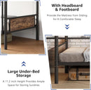 Metal Twin Over Twin Bunk Bed Vintage Brown Safety Rails