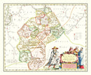 Vintage Map of Jiangxi, China 1665