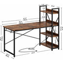 Rustic Brown Desk With Built In Power And Spacious Storage For Home Office