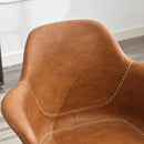 Mid-Century Modern Office Chair,Rolling Swivel Height Adjustable Ergonomic Chair with Frame/Arms, Back Support Home Desk Chair for Living Room,Studying (Brown)