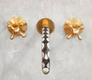 Handcrafted Wood & Brass Wall Mounted Faucet
