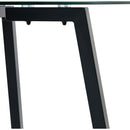 Modern simple style round transparent tempered glass table, tempered glass table top, black metal legs, suitable for kitchen, dining room and living room, 40 '*40' *29.5 '1123r