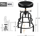 Black Bar Stool 21 To 28 Inch Industrial Kitchen Stool