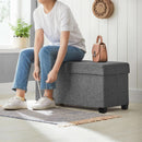 Slate Gray Storage Ottoman Bench 15x30x15.2 Inches