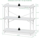 3 Tier White Bookshelf Open Shelving Unit For Home Office
