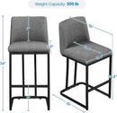 24 Inch Counter Height Leather Bar Stools Gray Set Of 2