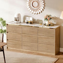 9 Drawer Dresser Chest With PolishedMarbleTabletop