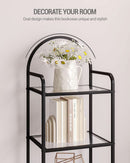 Six Tier Bookcase With Tempered Glass Shelves Home Office