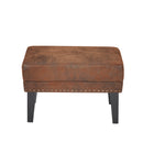 Mirod Vintage Distressed Ottoman,Classic Riveted Footrest with Solid Wood Legs for Living Room, Bedroom & Study