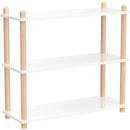 Three Tier White Bookcase Free Standing Display Rack