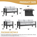Aluminum 5 Piece Patio Furniture Set With Fire Pit Table