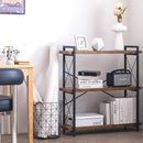 3 Tier Industrial Bookshelf Rustic Wood And Metal Open