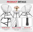 Acapulco Patio Bistro Set 3 Piece Outdoor White With Glass Top