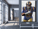 Aaron Donald Poster Los Angeles Rams Painting Football Hand Made Posters Canvas Print Kids Wall Art Home Man Cave Gift Decor