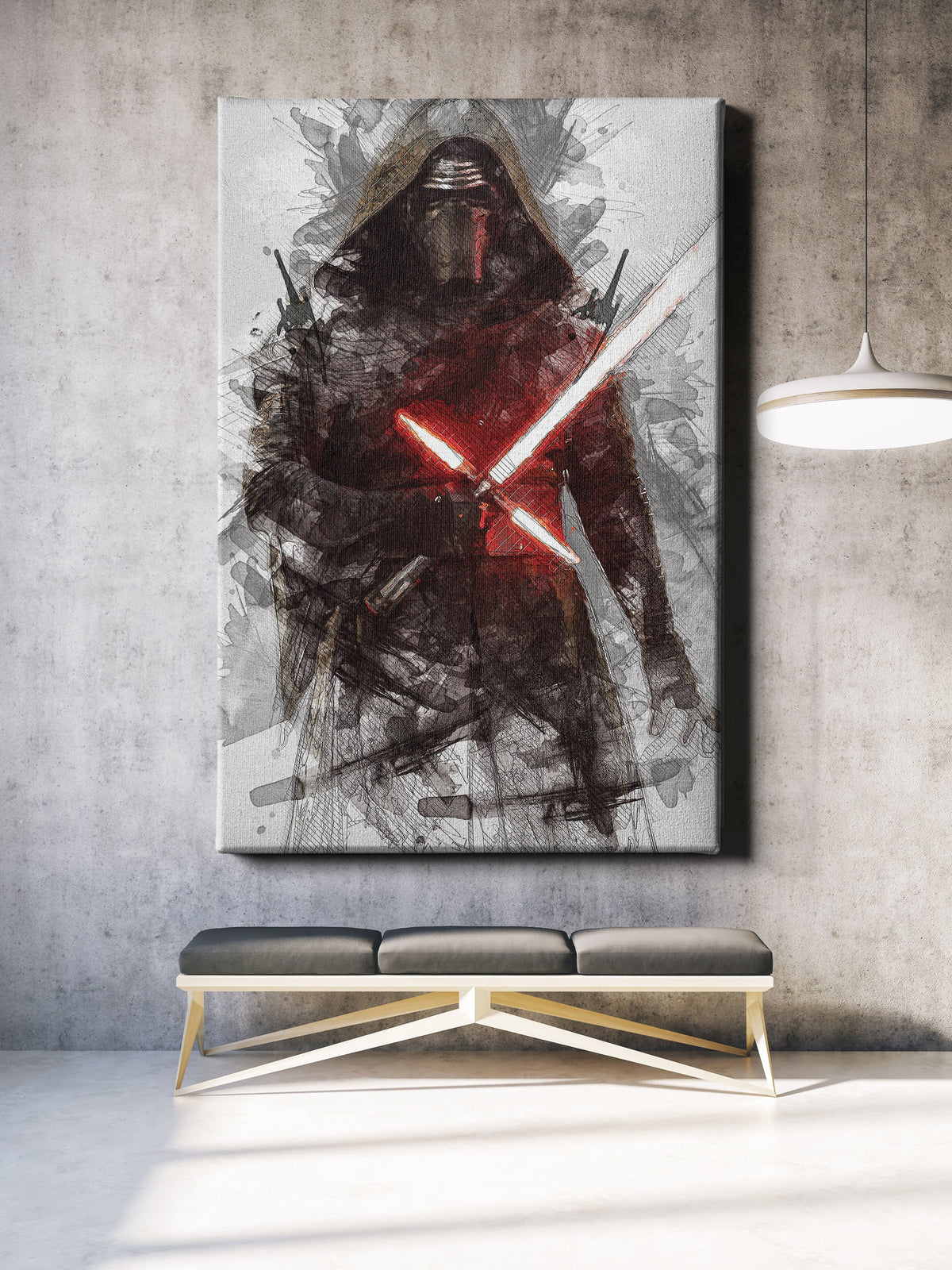 Kylo Ren Poster Star Wars Movie Painting Hand Made Posters Canvas Prin