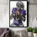 Lamar Jackson Canvas Art – Baltimore Ravens Wall Decor