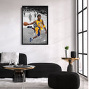 Kobe Bryant Lakers Dunking Canvas Wall Art Decor - NBA Slam Dunk Poster