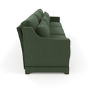 Elegant Three-Seater Sofa with Lumbar Pillow, Ergonomic Chenille Upholstery, Wooden Base, Green
