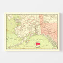 Vintage Map of Alaska Gold Fields 1910