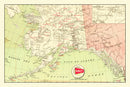Vintage Map of Alaska Gold Fields 1910