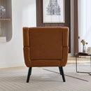 Modern Soft Leather Material Ergonomics Accent Chair Living Room Chair Bedroom Chair Home Chair With Black Legs For Indoor Home-Light Brown PU
