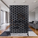 Outdoor & Indoor Privacy Screen Metal Privacy Screen 76' H×48' W, Freestanding Decorative Privacy Screen for Deck Balcony Patio, Black, Lightweight