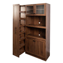 Kitchen pantry cabinet with multi-functional pull-out multi-tier storage shelf,Farmhouse Storage Cabinet with 4 Doors,Pantry Organizers for Kitchen,Dining Room