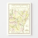 Vintage Map of Arkansas 1836