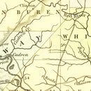 Vintage Map of Arkansas 1836